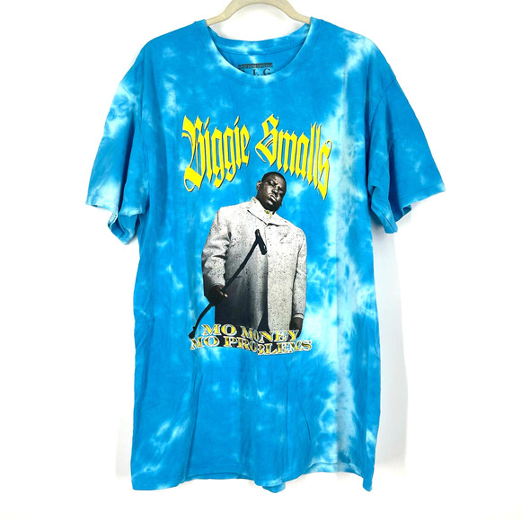 Biggie Smalls Mo Money Mo Problems T-Shirt Blue Tie Dye Large - Picture 5 of 7